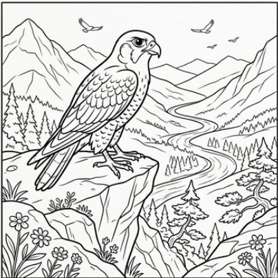 Falcon printable coloring page